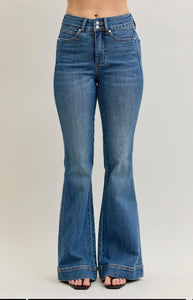 HW Flare Tummy Control Double Button -Judy Blue
