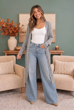 Load image into Gallery viewer, LONG OPEN FRONT RIBBED KNIT CARDIGAN