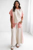 Color Block Patchwork Drawstring Pants Set