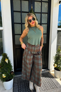 CAYLA CROP PLAID PANTS