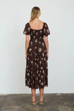Load image into Gallery viewer, Floral Sweetheart Smocked Puff Tiered Midi Dress