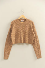 Load image into Gallery viewer, Cropped Cable Knit Sweater