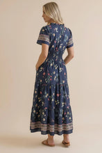 Load image into Gallery viewer, SMOCKED WAIST MAXI TIERED FLORAL DRESS
