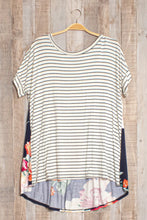 Load image into Gallery viewer, STRIPE BACK FLORAL PRINT CRISS CROSS TOP