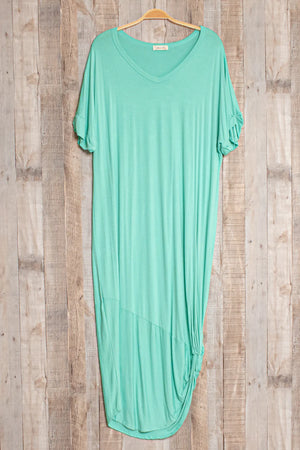 AQUA DOLMAN SOLID DRESS
