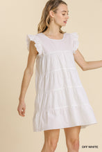 Load image into Gallery viewer, Short Ruffle Poplin Sleeve Tiered Dress