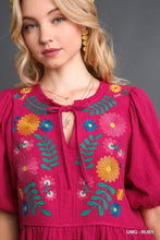 Load image into Gallery viewer, Cotton Gauze Floral Embroidery BabyDoll Top