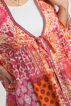 Load image into Gallery viewer, Lurex Metallic Tie Front Kimono