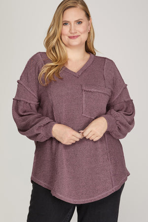 Puff Sleeve Knit Top