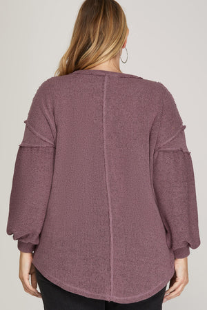 Puff Sleeve Knit Top