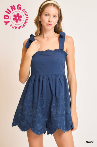 Eyelet Sleeveless Romper