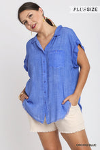 Load image into Gallery viewer, Washed Button Up Short Sleeve Top