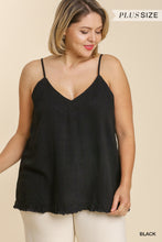 Load image into Gallery viewer, Linen Blend Sleeveless  V-Neck Tank Top