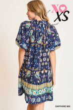 Load image into Gallery viewer, Boho Chic Black Mix Floral Mini Dress
