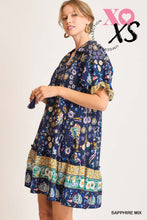 Load image into Gallery viewer, Boho Chic Black Mix Floral Mini Dress