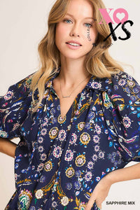 Boho Chic Black Mix Floral Mini Dress