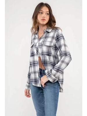 Plaid Lightweight Long Sleeve Top