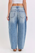 Load image into Gallery viewer, Mid-Waisted Barrel Jeans with Side Panels