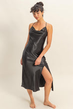 Load image into Gallery viewer, Crazy Love Satin Cowl Neck Midi Dress