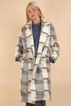 Load image into Gallery viewer, Oversized Plaid Soft Fuzzy Button Down Long Coat