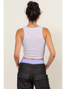 Neck Crop Tank Top