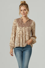 Load image into Gallery viewer, FRILL MOCK NECK PEASANT BOHEMIAN BLOUSE