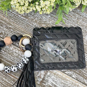 Quilted Wallet Keychain "Black"