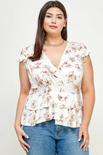 Load image into Gallery viewer, Plus Size Floral Ruffle Babydoll Top