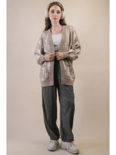 Load image into Gallery viewer, Oversized Western Graphic Knit Sweater Cardigan