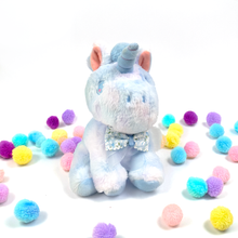 Load image into Gallery viewer, Blue Unicorn Plush Toy with Bow