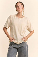 Load image into Gallery viewer, Braided Seam Detail Drop Shoulder Tee