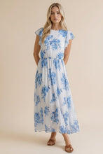 Load image into Gallery viewer, Fit And Flare Midi Floral Semi Mesh Dress