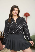 Load image into Gallery viewer, PLUS POLKA DOT HENLEY LONG SLEEVE BLOUSE