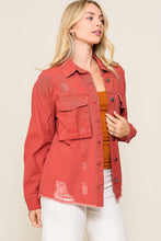Load image into Gallery viewer, Distressed Oversized Denim Jacket