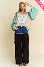 Load image into Gallery viewer, FLORAL PATCHWORK SLEEVE KNIT PULLOVER TOP