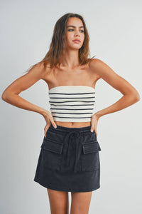 Striped Tube Top Sweater