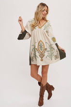 Load image into Gallery viewer, BOHO EMBROIDERED BABYDOLL DRESS