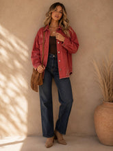 Load image into Gallery viewer, Distressed Oversized Denim Jacket