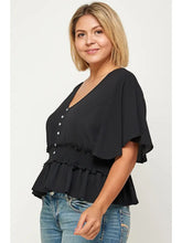 Load image into Gallery viewer, Plus Size Solid Smocked Waist Top