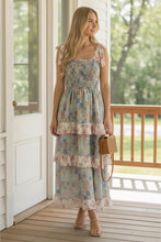 Load image into Gallery viewer, Smocking Tube Top Maxi Floral Woven Dress