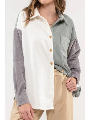 Colorblock Corduroy Jacket