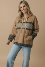 Load image into Gallery viewer, Floral Color Block Oversized Pullover Hoodie