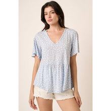 Load image into Gallery viewer, ANIMAL PRINT RUFFLE SHORT SLV KNIT TOP