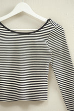 Load image into Gallery viewer, Striped Long Sleeve Top With Scoop Back Neckline