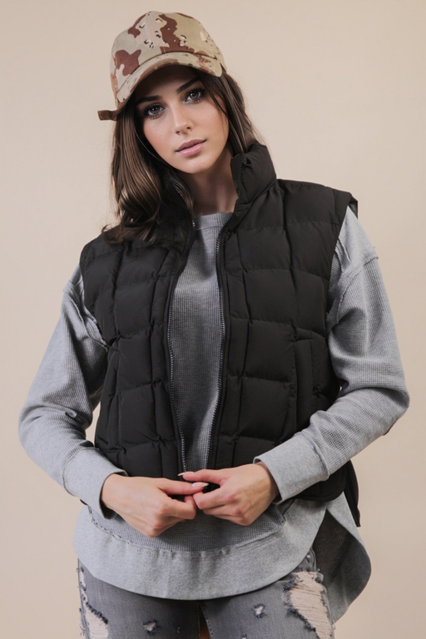 Solid Padded Warm Vest