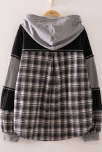 Load image into Gallery viewer, Plaid Contrast Hoodie Pullover