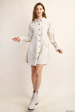 Load image into Gallery viewer, SUBTLE PUFF SLEEVES BUTTON FRONT MINI DRESS