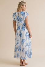 Load image into Gallery viewer, Fit And Flare Midi Floral Semi Mesh Dress