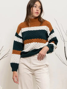 Striped Multicolor Knit Pullover Sweater