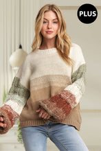 Load image into Gallery viewer, PLUS SIZE PUFF SLEEVE SWEATER TOP